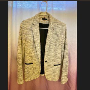 Tommy Hilfiger Black & White Tweed Elbow Patch Blazer Size 6